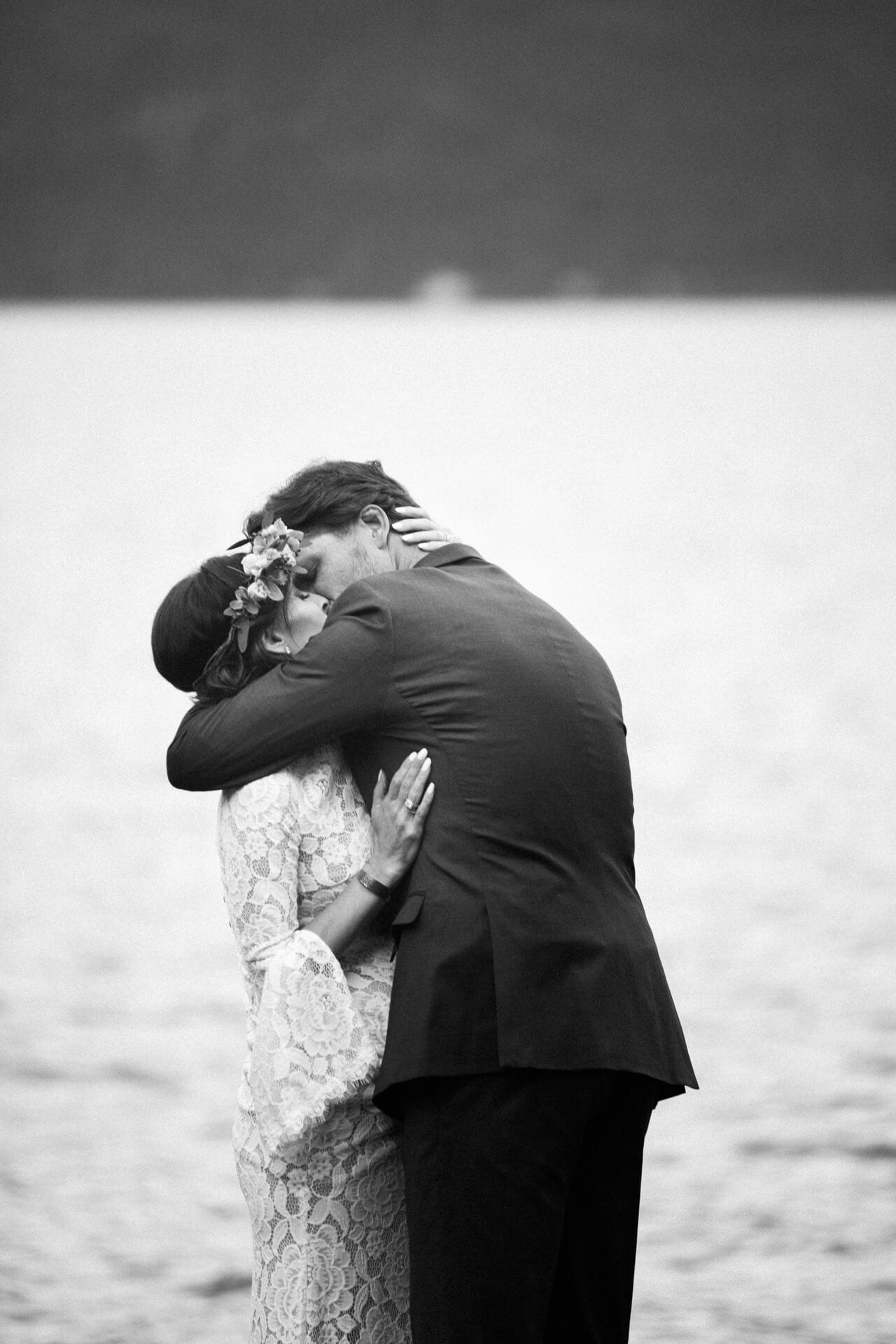 Montana Wedding Photographers first kiss
