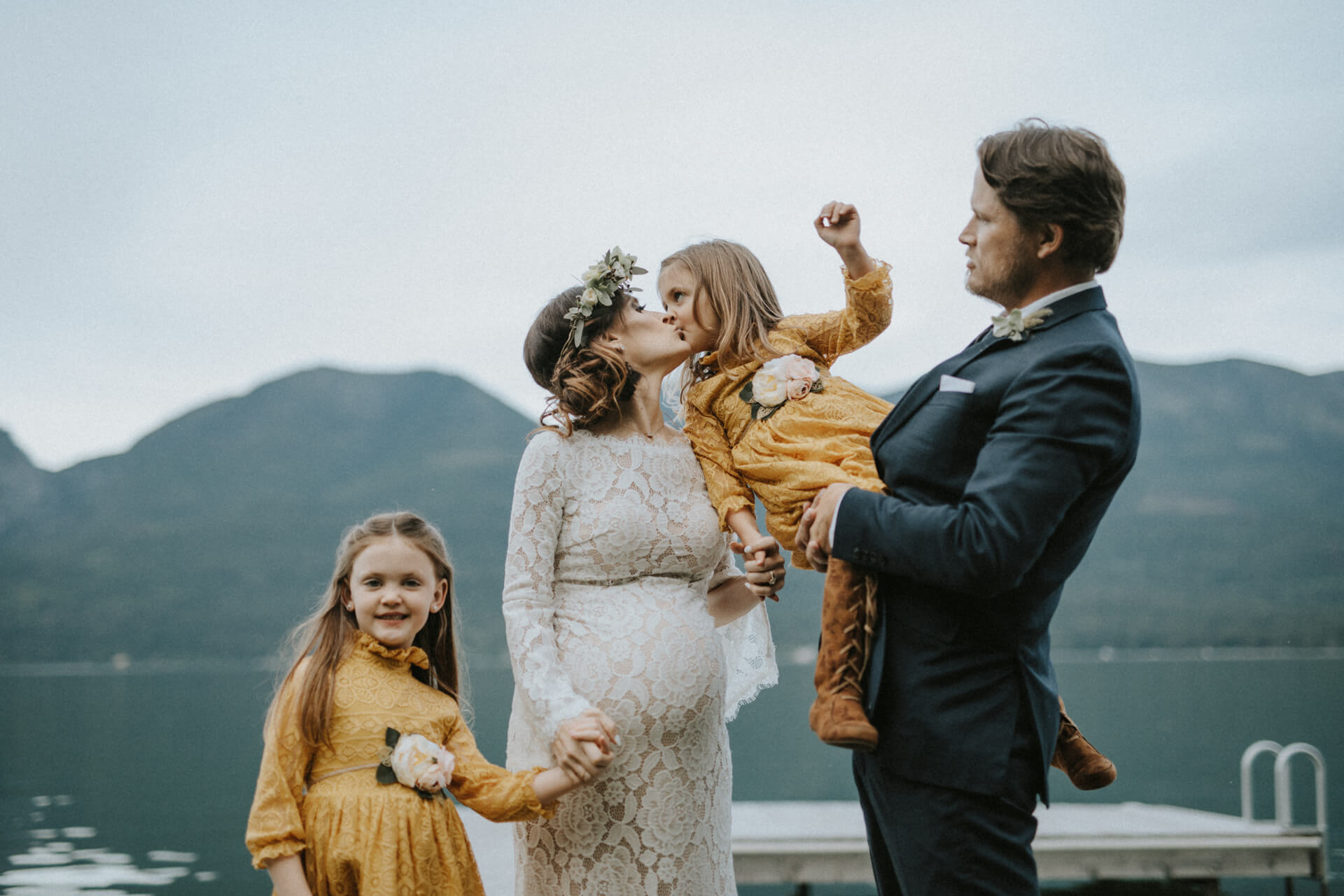Des Moines Wedding Photographers Family Portrait at a wedding in Clear Lake, Iowa